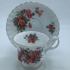 Vintage 1967 Royal Albert England Centennial Rose  Bone China Teacup and Saucer